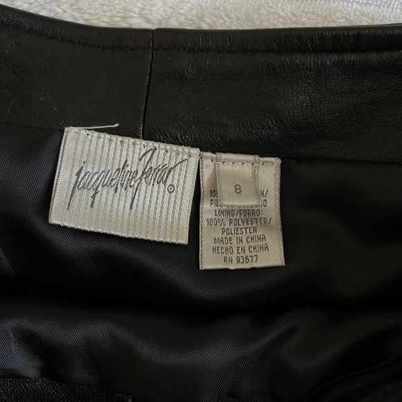 JACQUELINE FARRAR Black Leather Jacket and Skirt EUC - Picture 11 of 16